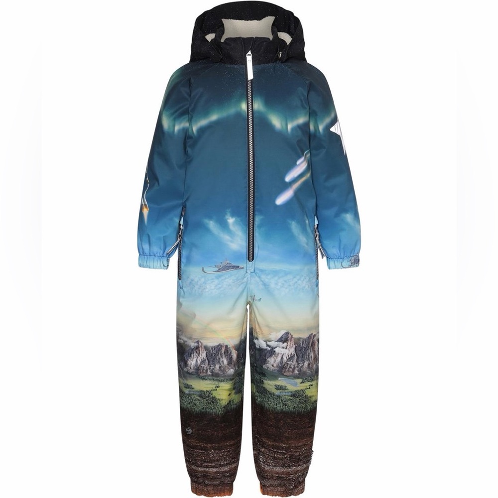MOLO SIZE 98 Polar Entiery Recycled snowsuit with a landscape print kids